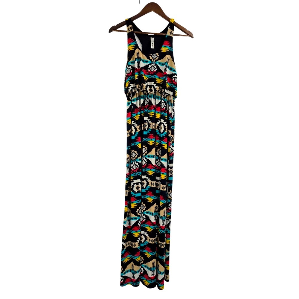 Vintage Boho Y2k 90s Made In‎ USA Yahada Long Mulit- Color Dress